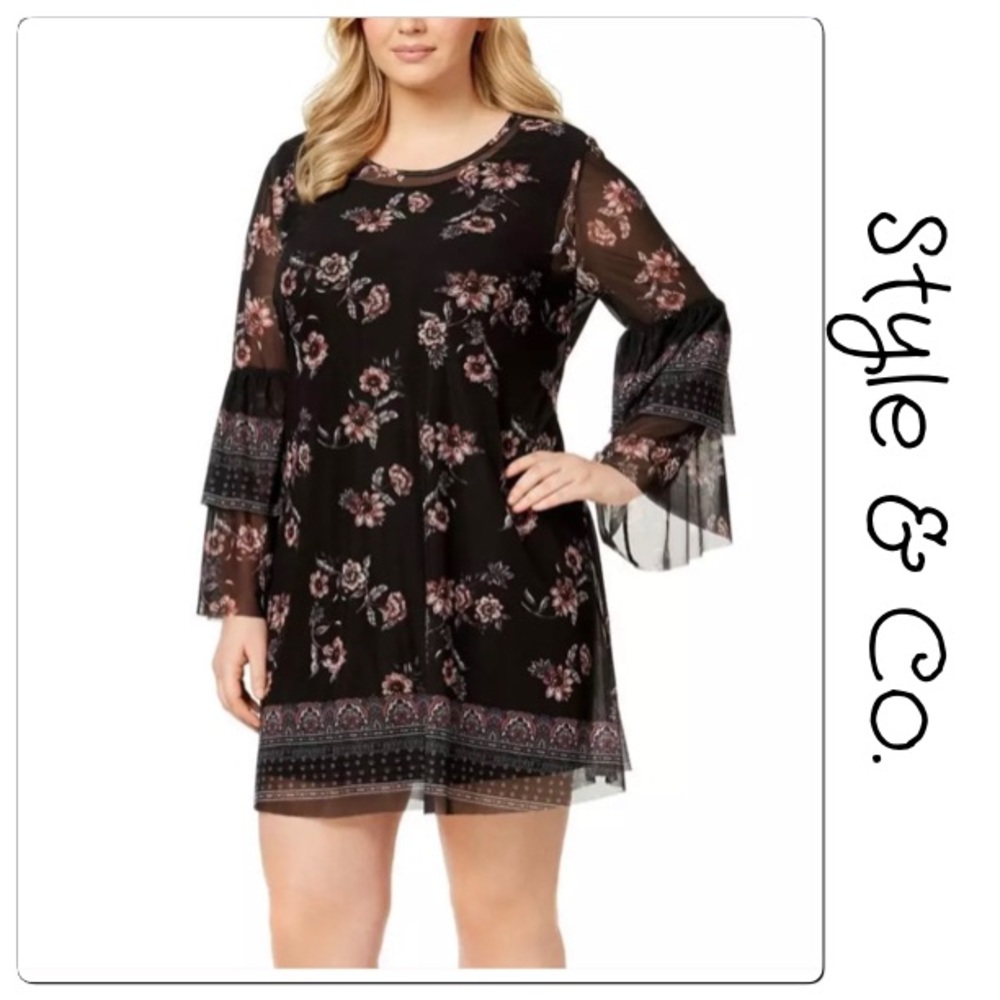 Style & Co Floral Mesh Dress